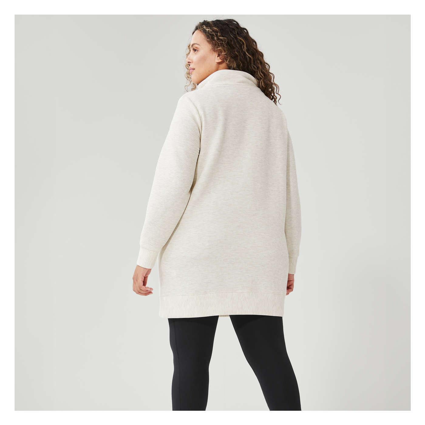 Overlap Active Tunic in Oat Mix from Joe Fresh